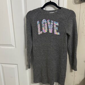The Children's Place Gray Dress with Multicolor LOVE